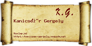 Kanicsár Gergely névjegykártya